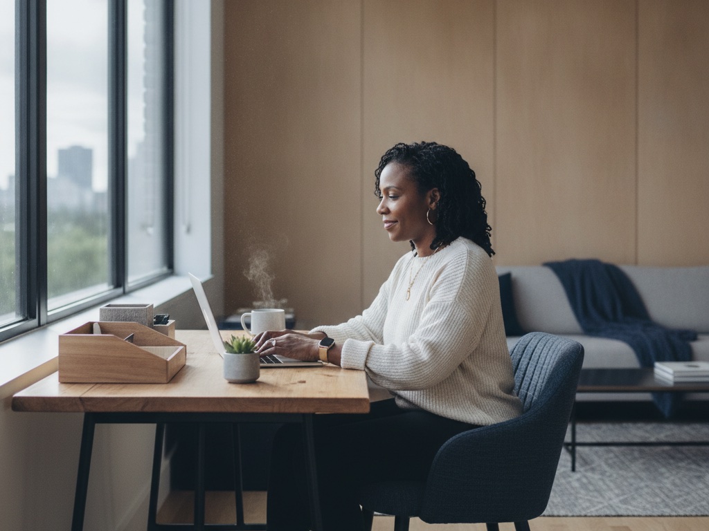 A small business studio workspace in natural daylight